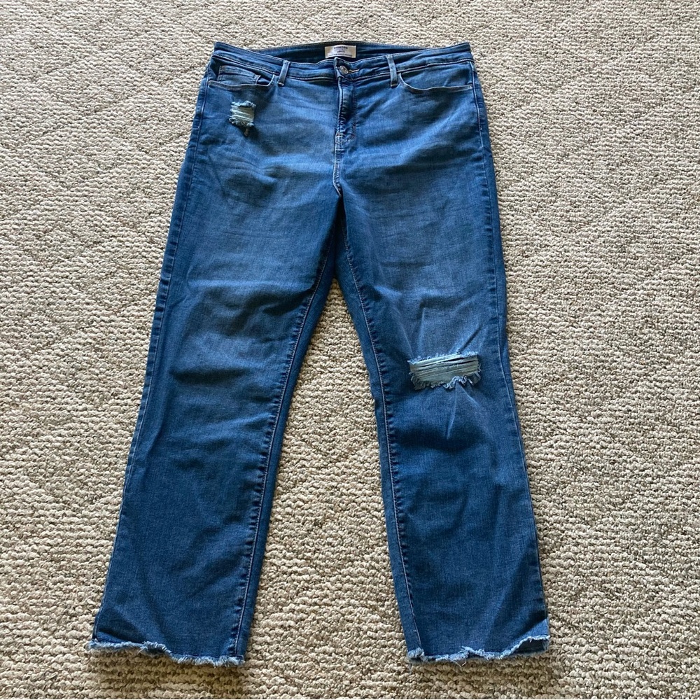 Denizen from Levi’s High Rise Ankle Straight Distressed Jeans 16
